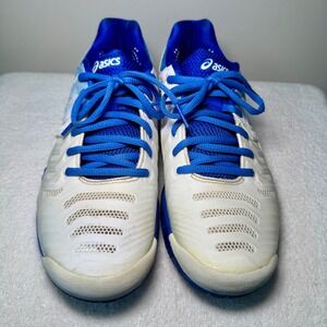 ASICS Gel Resolution 7 Womens Tennis Shoes White Blue Size 9 US‎ E751Y